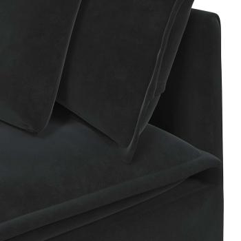 Modulares Sofa mit Kissen Samt Schwarz