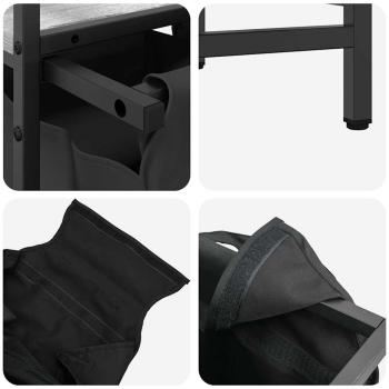 Wäschekorb 3 Fächer mit Ablage Grau Sonoma