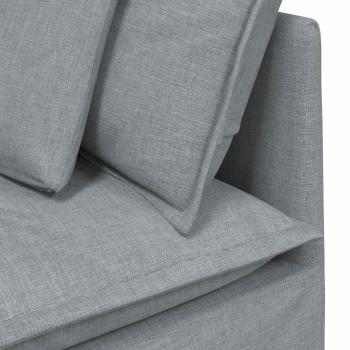 Modulares Sofa mit Kissen Stoff Hellgrau