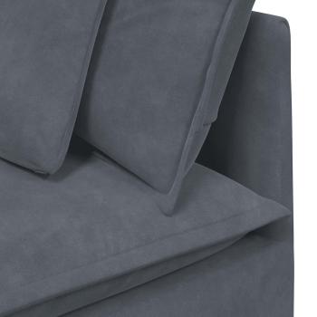 Modulares Sofa mit Kissen Samt Dunkelgrau