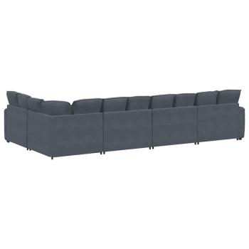 Modulares Sofa mit Kissen Samt Dunkelgrau