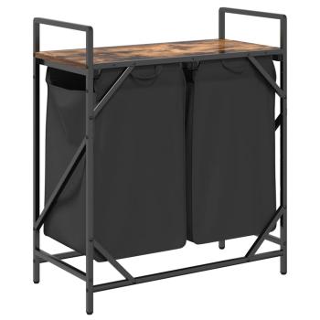 Wäschekorb 2 Fächer mit Ablage Räuchereiche