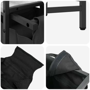 Wäschekorb 1 Fach mit Ablage Grau Sonoma