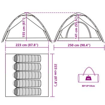 Kuppel-Campingzelt 5 Personen Weiß Verdunkelt Quick Release