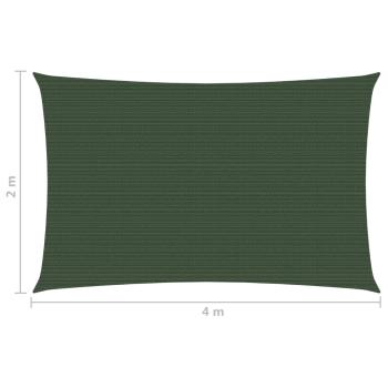 Sonnensegel 160 g/m² Dunkelgrün 2x4 m HDPE