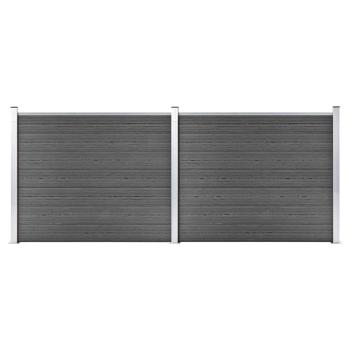 ARDEBO.de - Zaunelement Set WPC 353x146 cm Schwarz