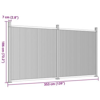 Zaunelement Braun 353x186 cm WPC
