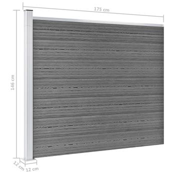 Zaunelement WPC 175x146 cm Grau