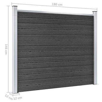 Zaunelement Set WPC 872x146 cm Grau