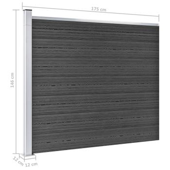 Zaunelement Set WPC 872x146 cm Grau