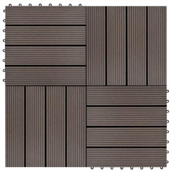 ARDEBO.de - 22 Stk. Terrassenfliesen 30 x 30 cm 2 qm WPC Dunkelbraun