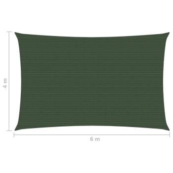 Sonnensegel 160 g/m² Dunkelgrün 4x6 m HDPE