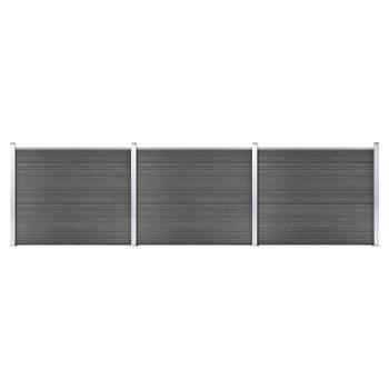 ARDEBO.de - Zaunelement Set WPC 526x146 cm Schwarz