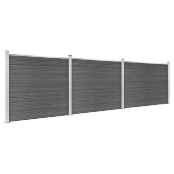 Zaunelement Set WPC 526x146 cm Schwarz