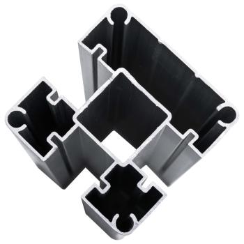 Zaunelement Set WPC 526x146 cm Schwarz