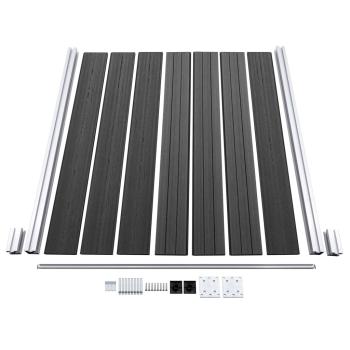 Zaunelement Set WPC 699x146 cm Grau