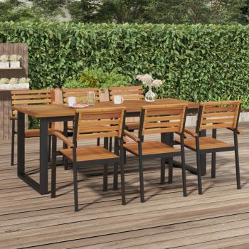ARDEBO.de - Gartentisch mit Beinen in U-Form 200x90x75 cm Massivholz Akazie