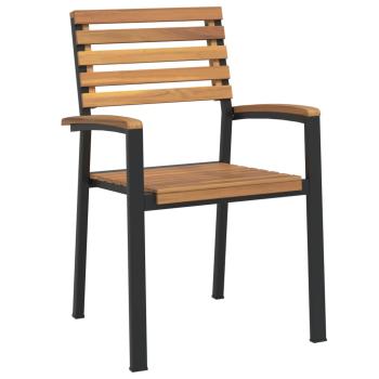 Stapelbare Gartenstühle 8 Stk. Massivholz Akazie und Metall