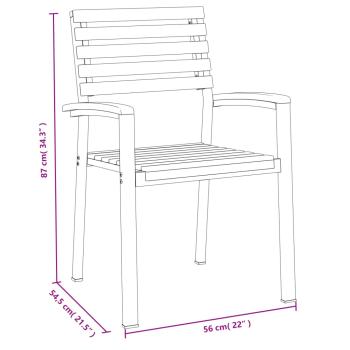 Stapelbare Gartenstühle 8 Stk. Massivholz Akazie und Metall