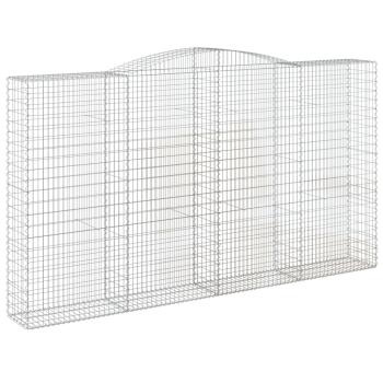 Gabionen mit Hochbogen 9 Stk. 400x50x220/240cm Verzinktes Eisen