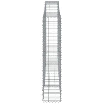 Gabionen mit Hochbogen 9 Stk. 400x50x220/240cm Verzinktes Eisen