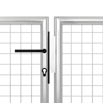 Gartentor Stahl 350 x 75 cm Silbern