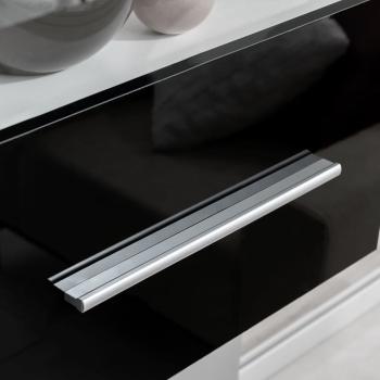 4-tlg. Wohnwand mit TV-Schrank & LED-Leuchten Hochglanz-Schwarz