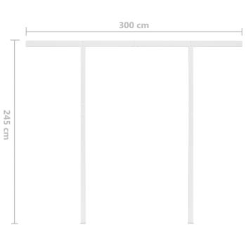 Markise Manuell Einziehbar mit LED 3,5x2,5 m Blau Weiß