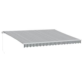 Markise mit LED-Beleuchtung Manuell Anthrazit & Weiß 450x300 cm