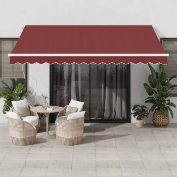 ARDEBO.de - Markise Manuell mit LED Weinrot 400x350 cm