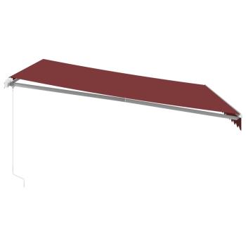 Markise Manuell mit LED Weinrot 400x350 cm