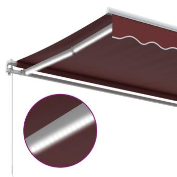 Markise Manuell mit LED Weinrot 400x350 cm