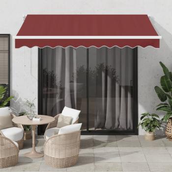 ARDEBO.de - Markise Manuell mit LED Weinrot 300x250 cm