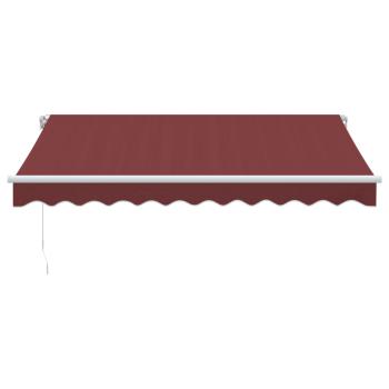 Markise Manuell mit LED Weinrot 300x250 cm