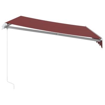 Markise Manuell mit LED Weinrot 300x250 cm
