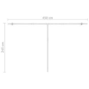 Markise Manuell Einziehbar mit LED 450x300 cm Gelb Weiß