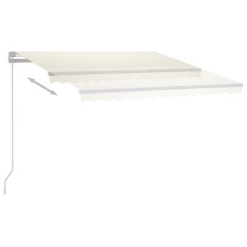 Markise Manuell Einziehbar mit LED 350x250 cm Creme