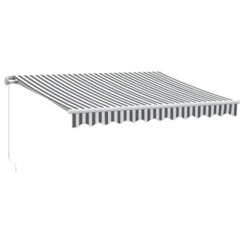 Markise mit LED-Beleuchtung Manuell Anthrazit & Weiß 300x250 cm