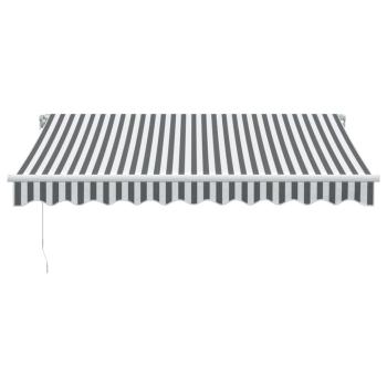 Markise mit LED-Beleuchtung Manuell Anthrazit & Weiß 300x250 cm