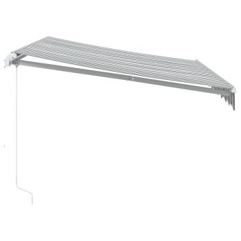Markise mit LED-Beleuchtung Manuell Anthrazit & Weiß 300x250 cm