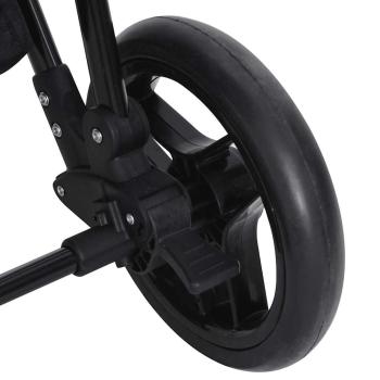 2-in-1 Kinderwagen Anthrazit und Schwarz Stahl