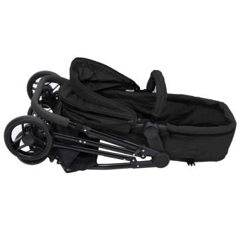 2-in-1 Kinderwagen Anthrazit und Schwarz Stahl