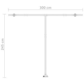 Markise Manuell Einziehbar mit LED 300x250 cm Orange und Braun