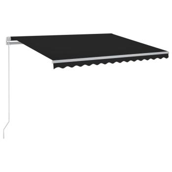 Markise Manuell Einziehbar mit LED 350x250 cm Anthrazit