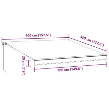Markise Manuell mit LED Braun 400x350 cm