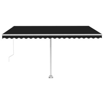 Markise Manuell Einziehbar mit LED 450x300 cm Anthrazit