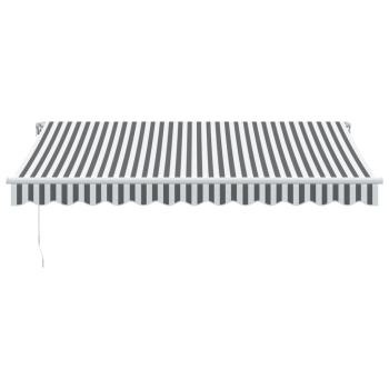 Markise mit LED-Beleuchtung Manuell Anthrazit & Weiß 350x250 cm