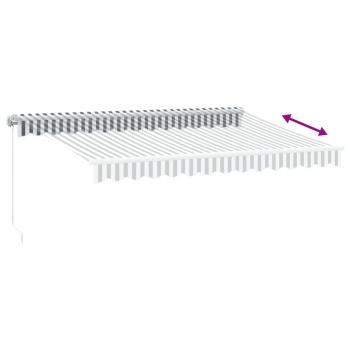 Markise mit LED-Beleuchtung Manuell Anthrazit & Weiß 350x250 cm