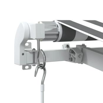 Markise mit LED-Beleuchtung Manuell Anthrazit & Weiß 350x250 cm