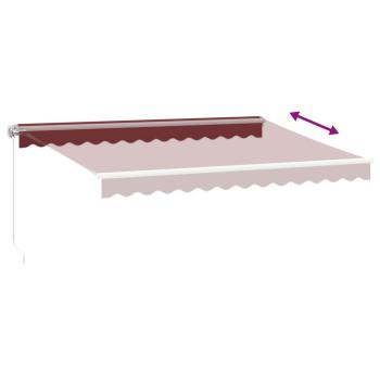 Markise Manuell mit LED Weinrot 350x250 cm